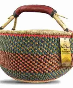 Alaffia Hand Woven Grass Basket – Round