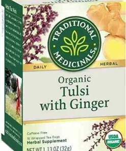 Traditional Medicinals – Organic Tulsi & Ginger Tea, 16 bags
