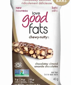 Love Good Fats Chewy-Nutty Keto Bars: Chocolatey Almond – 12x40g (480g)