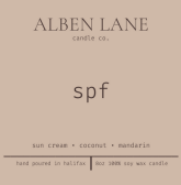 Alben Lane Candle Co SPF, 8oz